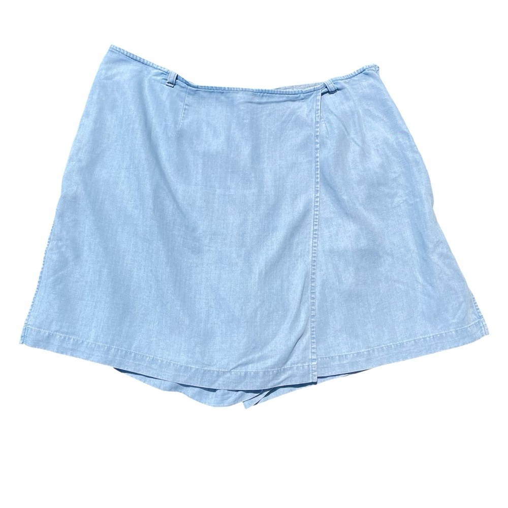 Villager Chambray Denim Skort 16 Blue Liz Claiborne Women’s Skorts